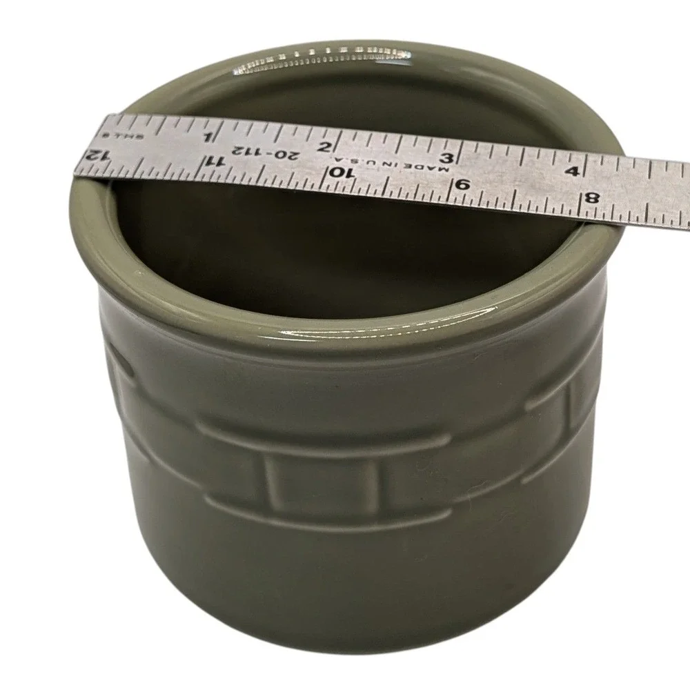 Longaberger‎ Pottery Crock One Pint Woven Traditions Green Textured USA No Lid